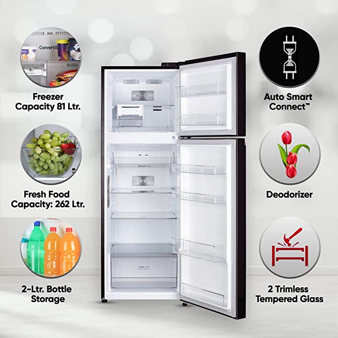 LG 343 L 2 Star Frost-Free Smart Inverter Double Door Refrigerator (GL-D382SESY, Ebony Sheen, Door Cooling+) LG 343 L 2 Star Frost-Free Smart Inverter Double Door Refrigerator (GL-D382SESY, Ebony Sheen, Door Cooling+)